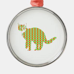 Ornement Métallique Chat à motifs