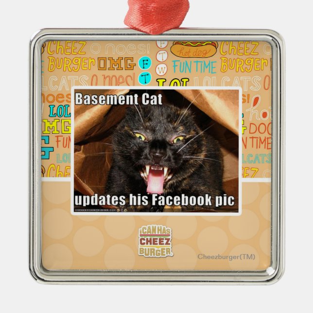 Ornement Métallique Chat de sous-sol (Devant)