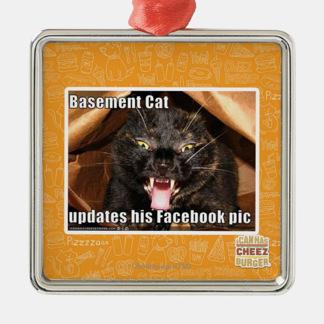 Ornement Métallique Chat de sous-sol (Devant)