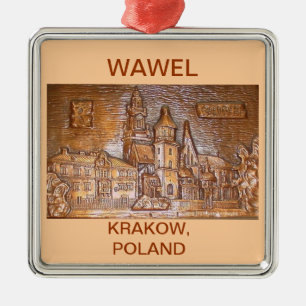 ORNEMENT MÉTALLIQUE CHÂTEAU DE WAWEL CRACOVIE POLOGNE SUR L'ARRIÈRE -