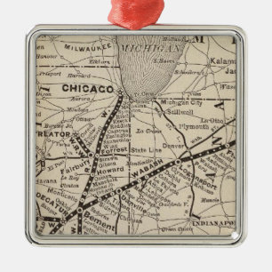 Ornement Métallique Chemin de fer de Wabash de carte