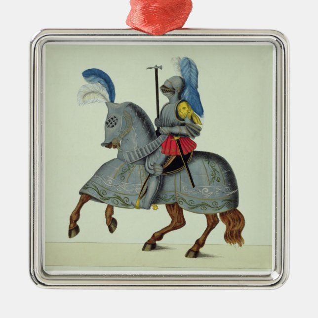 Ornement Métallique Chevalier et cheval dans l'armure, plat 'd'une (Devant)