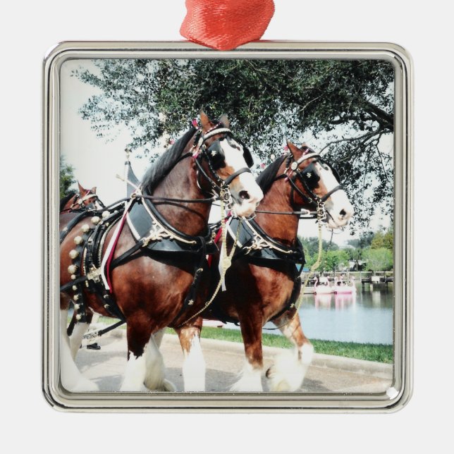 Ornement Métallique Chevaux Clydesdale (Devant)