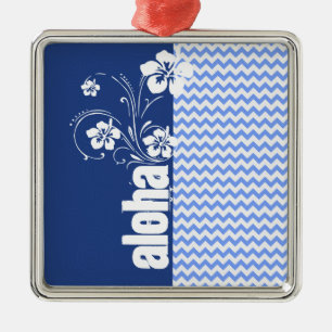 Ornement Métallique Chevron bleu ; Aloha