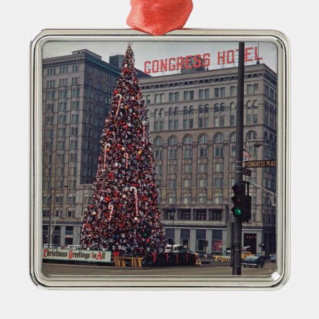 Ornement Métallique Chicago Congress Hotel Christmas Tree 1963 Photo (Devant)