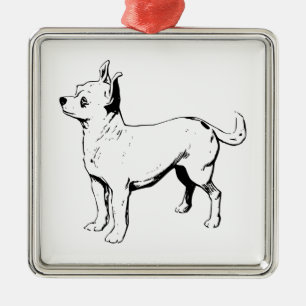 Ornement Métallique Chien de chiwawa