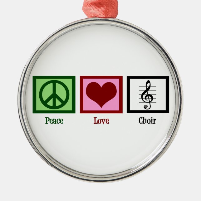 Ornement Métallique Choeur d'amour de paix (Devant)
