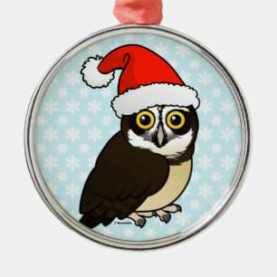 Ornement Métallique Chouette tachetée père Noël