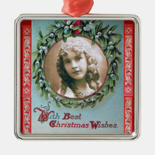 ORNEMENT MÉTALLIQUE CHRISTMAS COURONNE AVEC MISTLETOS MODÈLE PHOTO