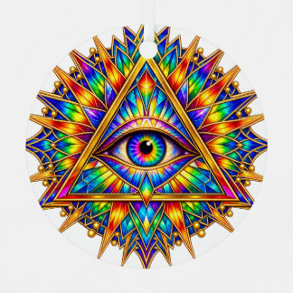 Ornement métallique circulaire à œil auroral prism