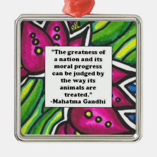 Ornement Métallique Citation animale de Gandhi