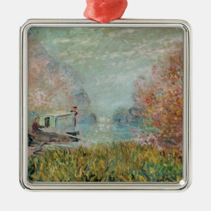 Ornement Métallique Claude Monet le studio de bateau sur la Seine,
