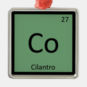 Ornement Métallique Co - Cilantro Herb Chimie Symbole de tableau pério