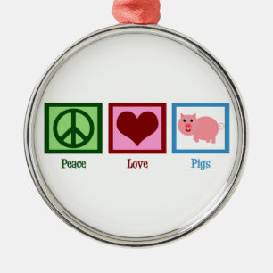 Ornement Métallique Cochons d'amour de paix