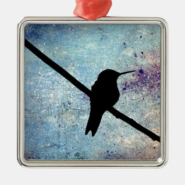 Ornement Métallique Colibri grunge (Devant)