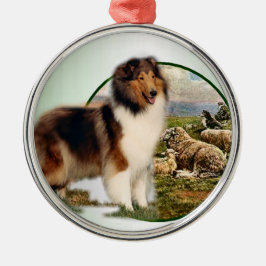 Ornement Métallique Collie Keeper du mouton