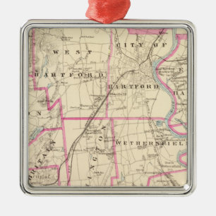 Ornement Métallique Comté le Connecticut de Hartford