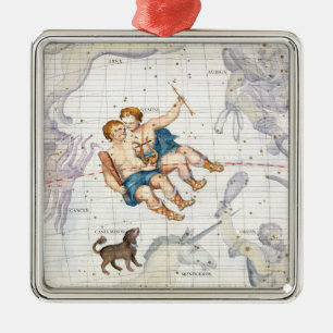 Ornement Métallique Constellation de Gémeaux avec le mineur de Canis,