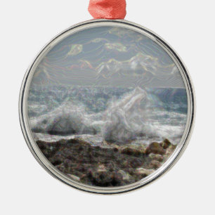 Ornement Métallique Corail et vagues