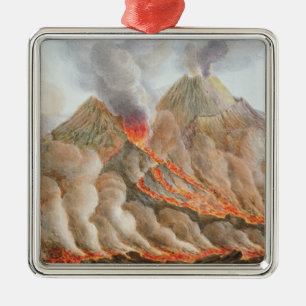 Ornement Métallique Cratère du mont Vésuve d'un dessin original
