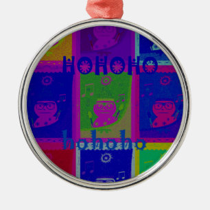 Ornement Métallique Créez votre propre Père Noël HoHoho Pop Art spécia