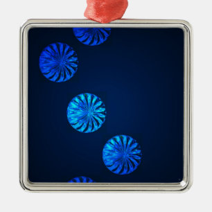 Ornement Métallique Cristal bleu design irlandais