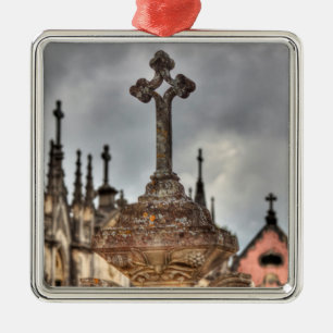 Ornement Métallique Croix de cimetière en gros plan, Portugal
