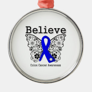 Ornement Métallique Croyez - le papillon de cancer du colon