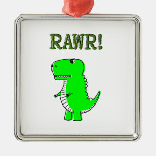 Ornement Métallique Cute et en colère Rex RAWR
