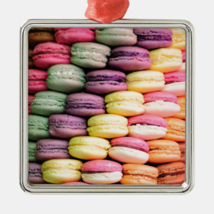 Ornement Métallique Cute French Macaron Cookies