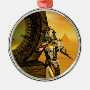 Ornement Métallique CYBORG TITAN DANS LE DÉSERT D'HYPERION Sci-Fi Rou