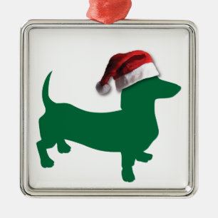 Ornement Métallique Dachshunds de Noël