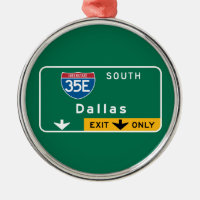 Dallas, panneau routier de TX