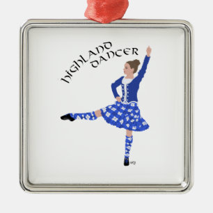 Ornement Métallique Danseur des Highlands en bleu