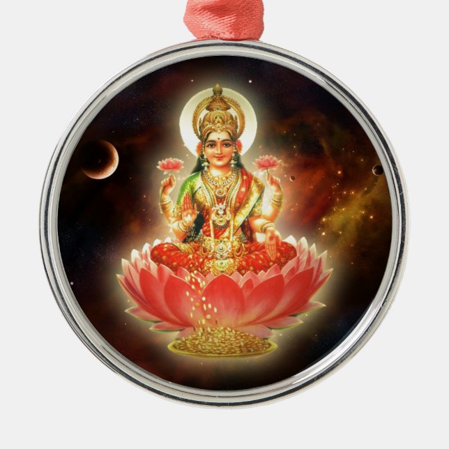 ORNEMENT MÉTALLIQUE DÉESSE INDIENNE DE MAA MAHALAXMI DEVI DE LA (Devant)