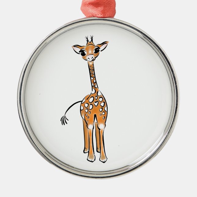 Ornement Métallique Dessin de la girafe de la mignonne (Devant)