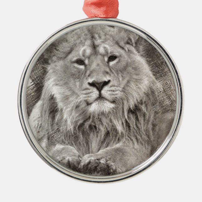 Ornement Métallique Dessin Lion (Devant)