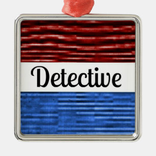 Ornement Métallique Détective Patriotic Christmas Ornament