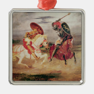 Ornement Métallique Deux chevaliers combattant dans un paysage, c.1824