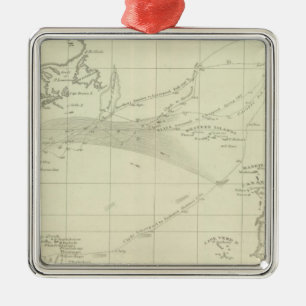 Ornement Métallique Diagramme de l'Océan Atlantique