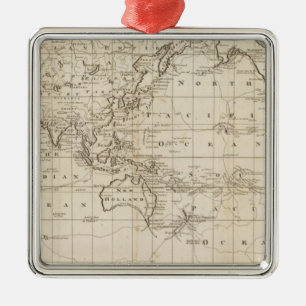 Ornement Métallique Diagramme du monde