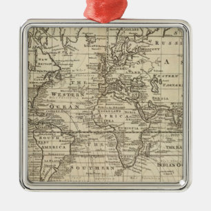Ornement Métallique Diagramme du monde