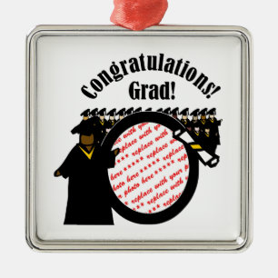 Ornement Métallique Diplômé recevant le diplôme cadre photo