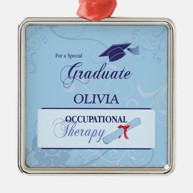Ornement Métallique Diplômes, Cadeaux Carrés (Devant)