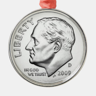Ornement Métallique Dixième de dollar des Etats-Unis Roosevelt