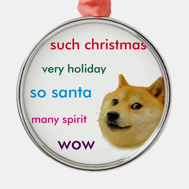 Ornement Métallique Doge de Noël (Devant)