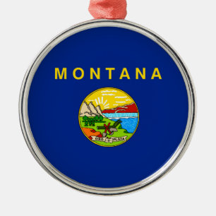 Ornement Métallique Drapeau d'État du Montana