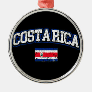 Ornement Métallique Drapeau du Costa Rica