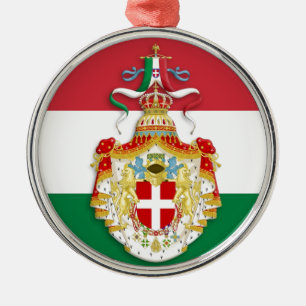 Ornement Métallique Drapeau italien avec insigne du Royaume d'Italie