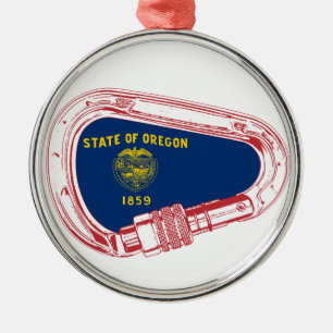 Ornement Métallique Drapeau Oregon Escalade carabiner